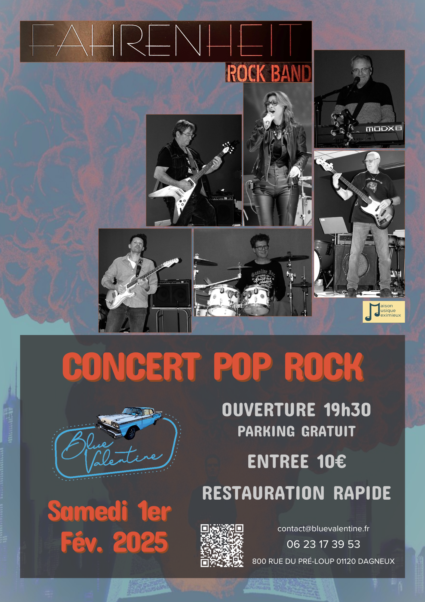 Affiche concert Dagneux Groupe pop-rock